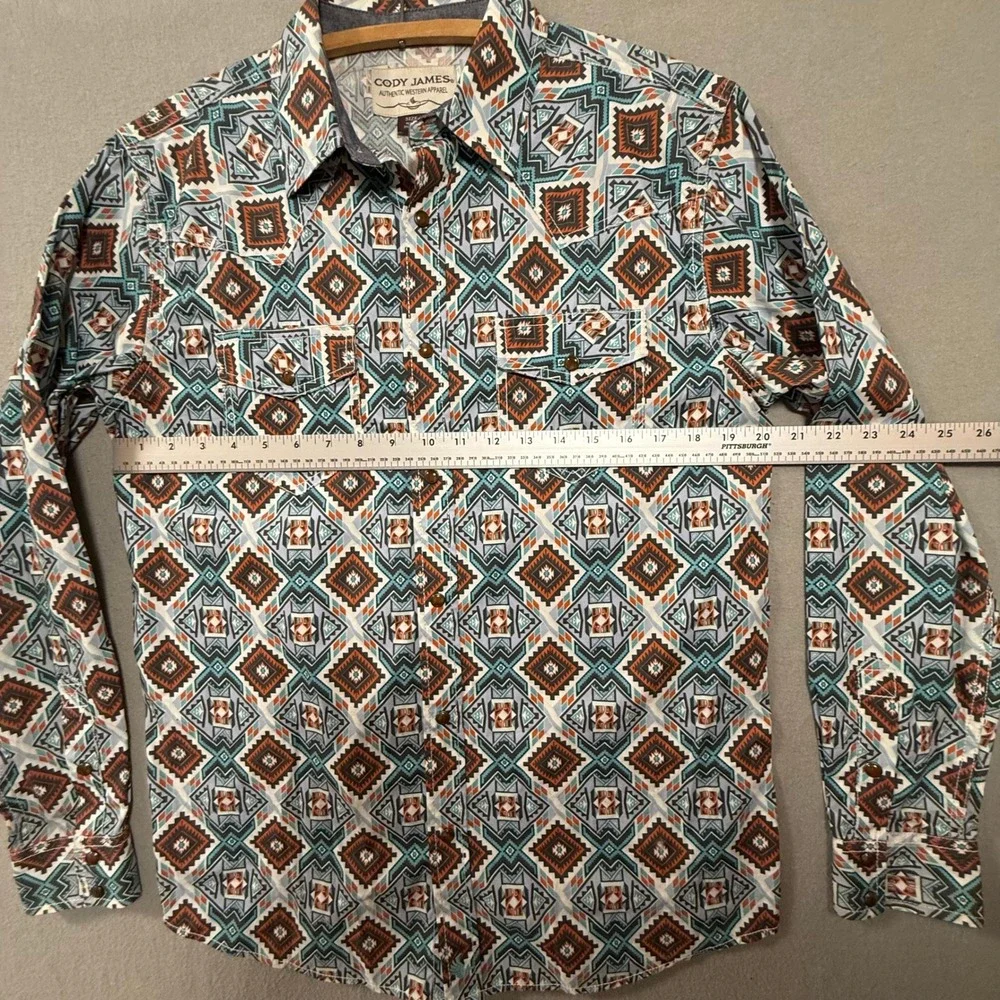 Cody James Authentic Western Apparel Pearl Snap Long Sleeve Shirt Men Size Small - Picture 4 of 9